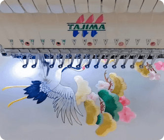 embroidery production begins